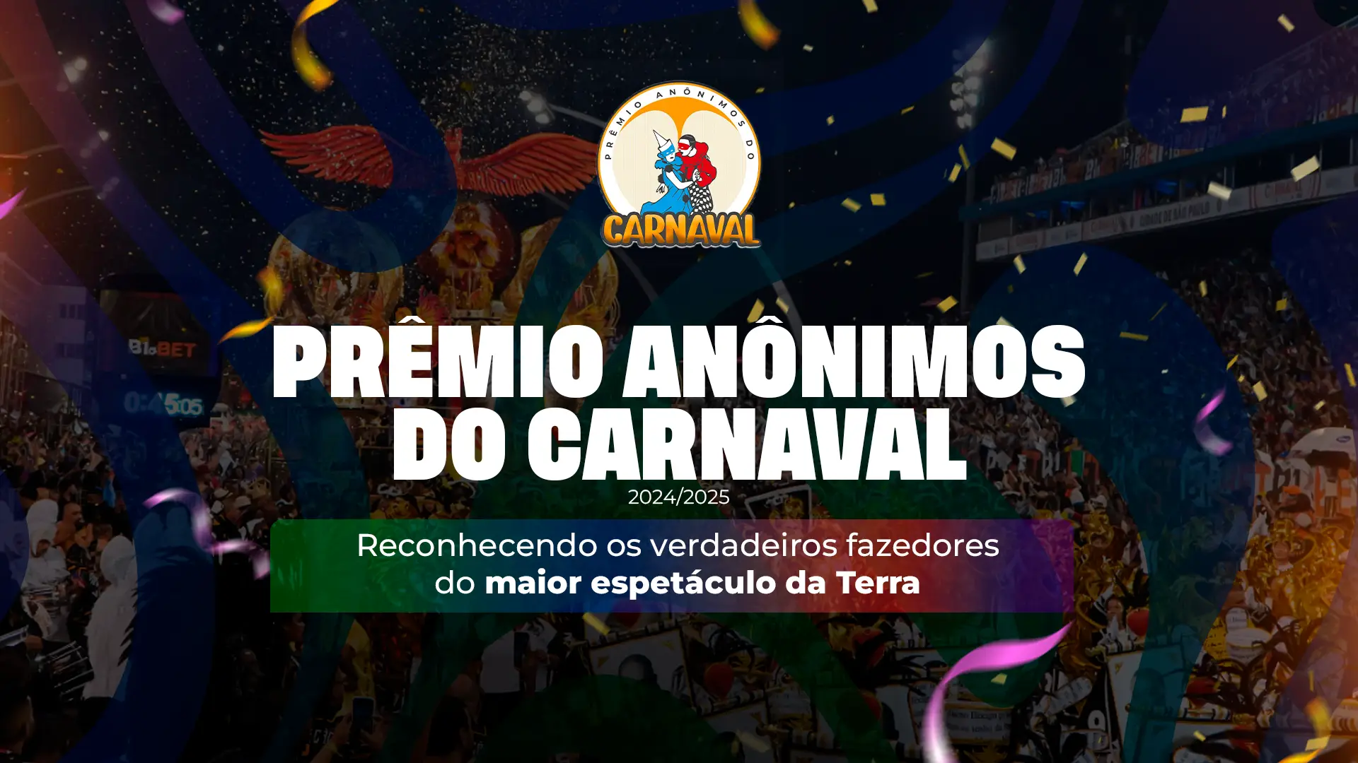 O Prêmio Anônimos do Carnaval é uma iniciativa inovadora que reconhece os profissionais anônimos responsáveis por transformar o Carnaval carioca no maior espetáculo da Terra